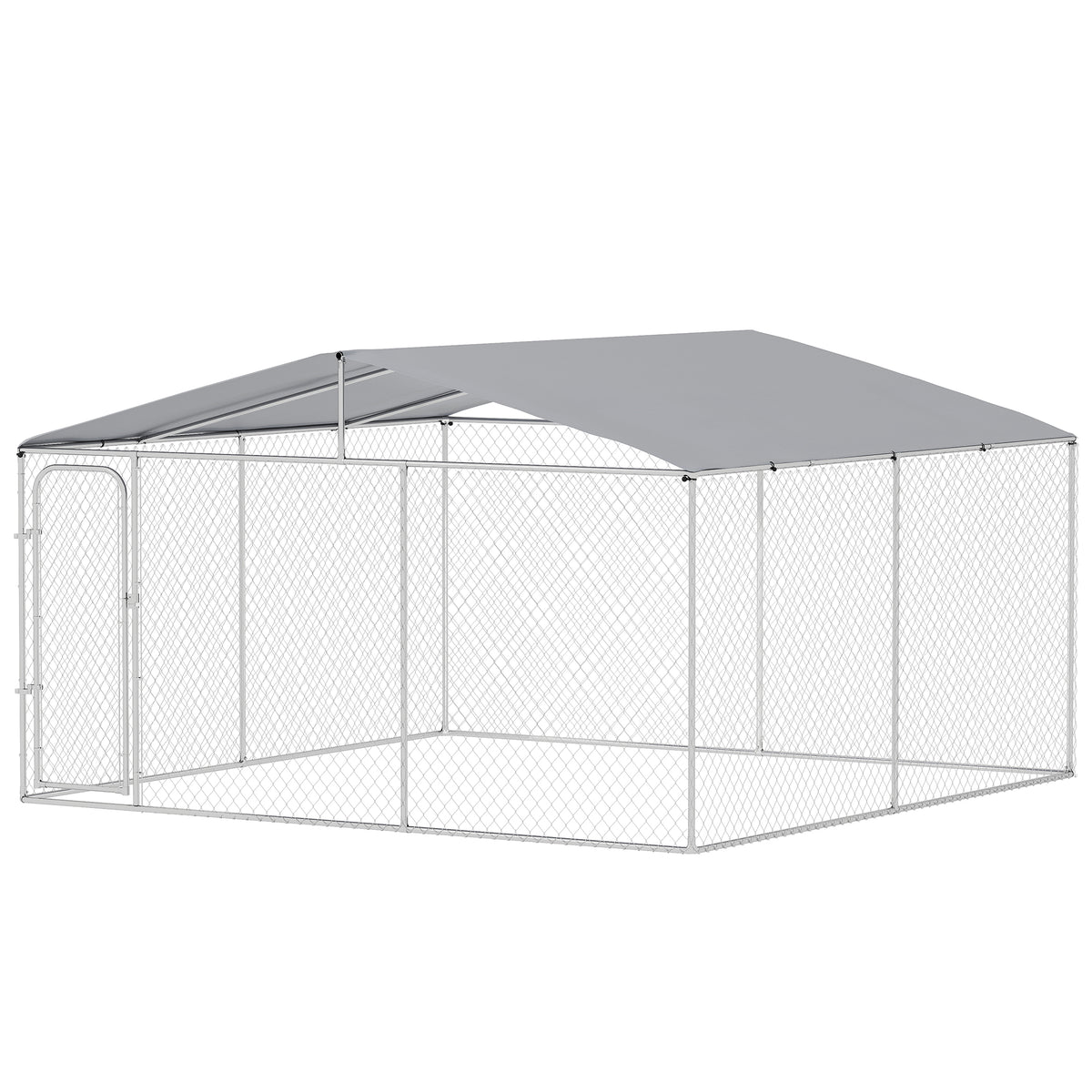 Dog Kennel Outdoor, Heavy Duty Playpen with Secure Lock, Cover, for Backyard & Patio, 13.1' x 7.5' x 7.5'