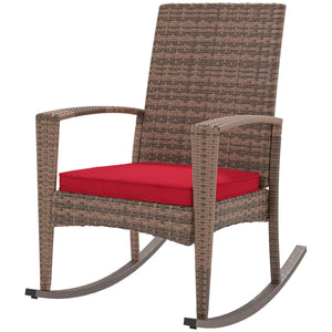 Outdoor PE Rattan Rocking Chair, Garden Glider Rocking Chair