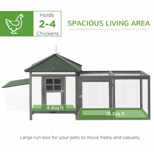 77" Chicken Coop Hen House Rabbit Hutch Poultry Cage Pen Outdoor Backyard with Nesting Box Run Natural – view 17