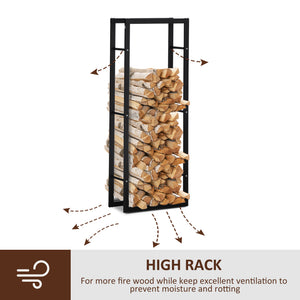 15.7" x 9.8" x 39.4" Firewood Rack Outdoor, Log Holder Fireplace Storage Rack with Handles and 220 lbs. – view 25