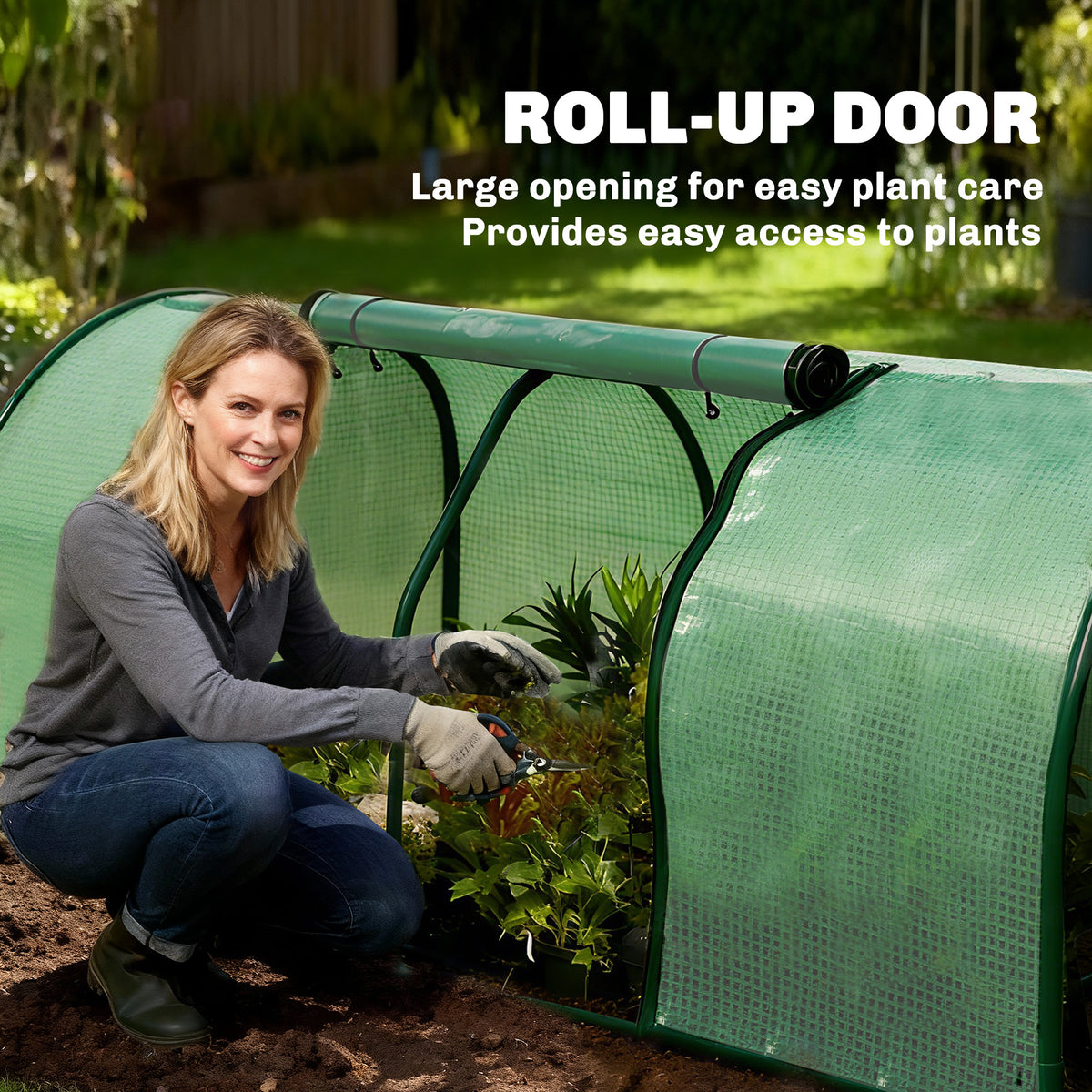 8' x 3' x 2.6' Mini Greenhouse Portable Hot House for Plants with Zippered Doors for Outdoor, Indoor – view 12