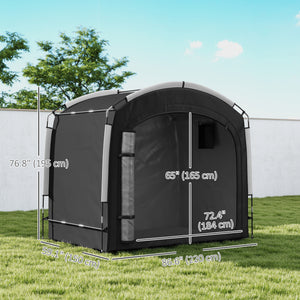 Bike Storage Shed Tent, Portable and Waterproof with 210D Oxford Fabric and Carry Bag for 3-4 Bicycles – view 2