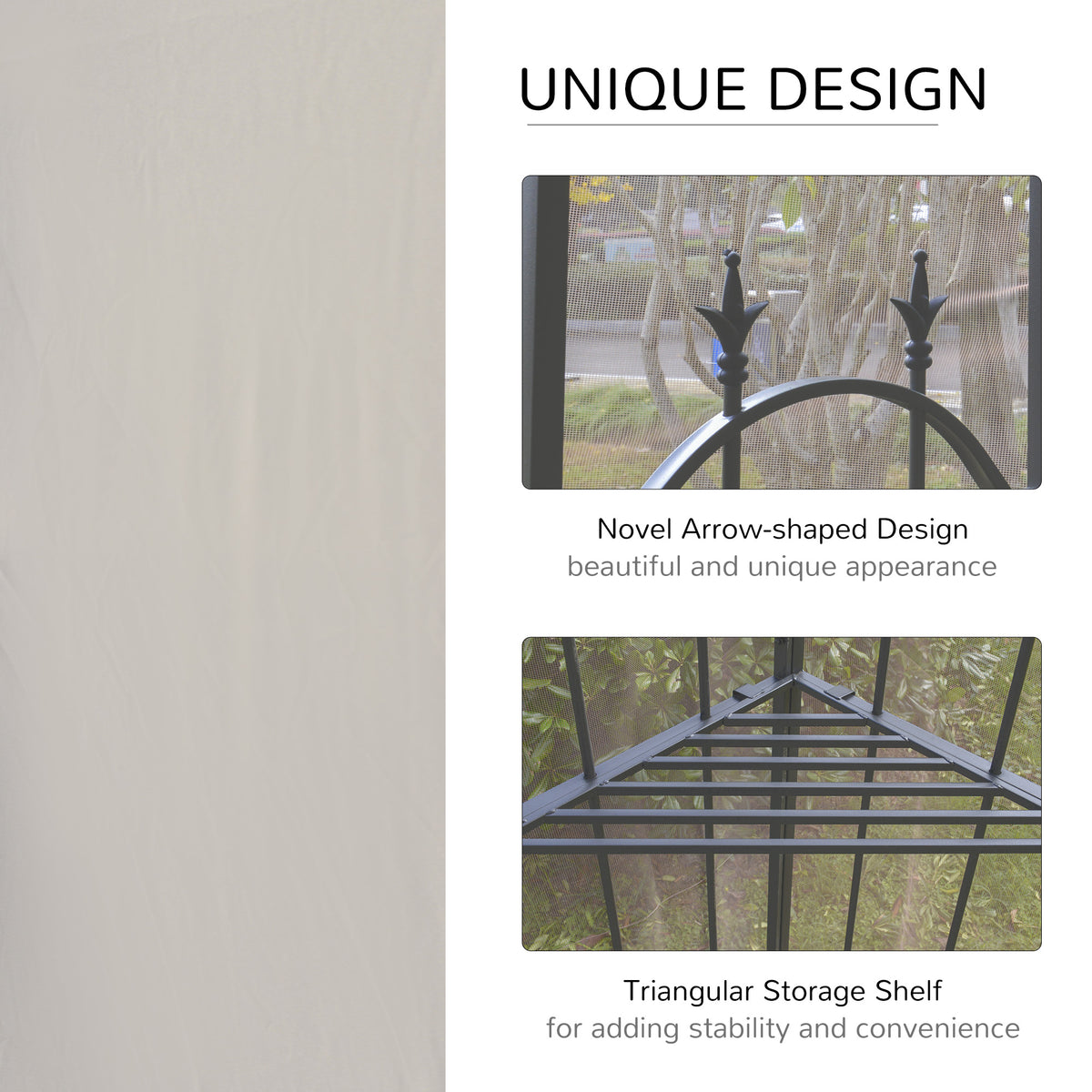 10' x 10' Steel Outdoor Patio Gazebo Canopy with Removable Mesh Curtains, Display Shelves, & Steel Frame – view 11