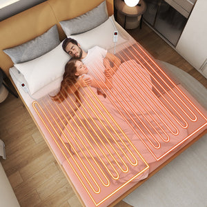 Machine Washable Electric Bed Warmer with Dual Controller 9 Heat Setting and 9-Hour Auto Off and Overheat Protection-Queen Size view 2