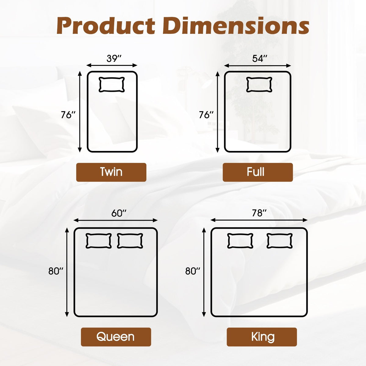 Machine Washable Electric Bed Warmer with Dual Controller 9 Heat Setting and 9-Hour Auto Off and Overheat Protection-Queen Size view 3