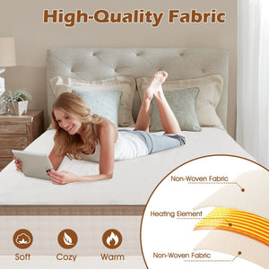 Machine Washable Electric Bed Warmer with Dual Controller 9 Heat Setting and 9-Hour Auto Off and Overheat Protection-Queen Size view 8