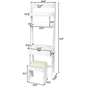 3-in-1 Modern Shelf Vanity Set with Flip Top Mirror and 6 Makeup Organizers view 5