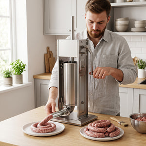 Manual Sausage Stuffer with 2 Speeds & 4 Stuffing Tubes for Commercial Home-5 L view 2