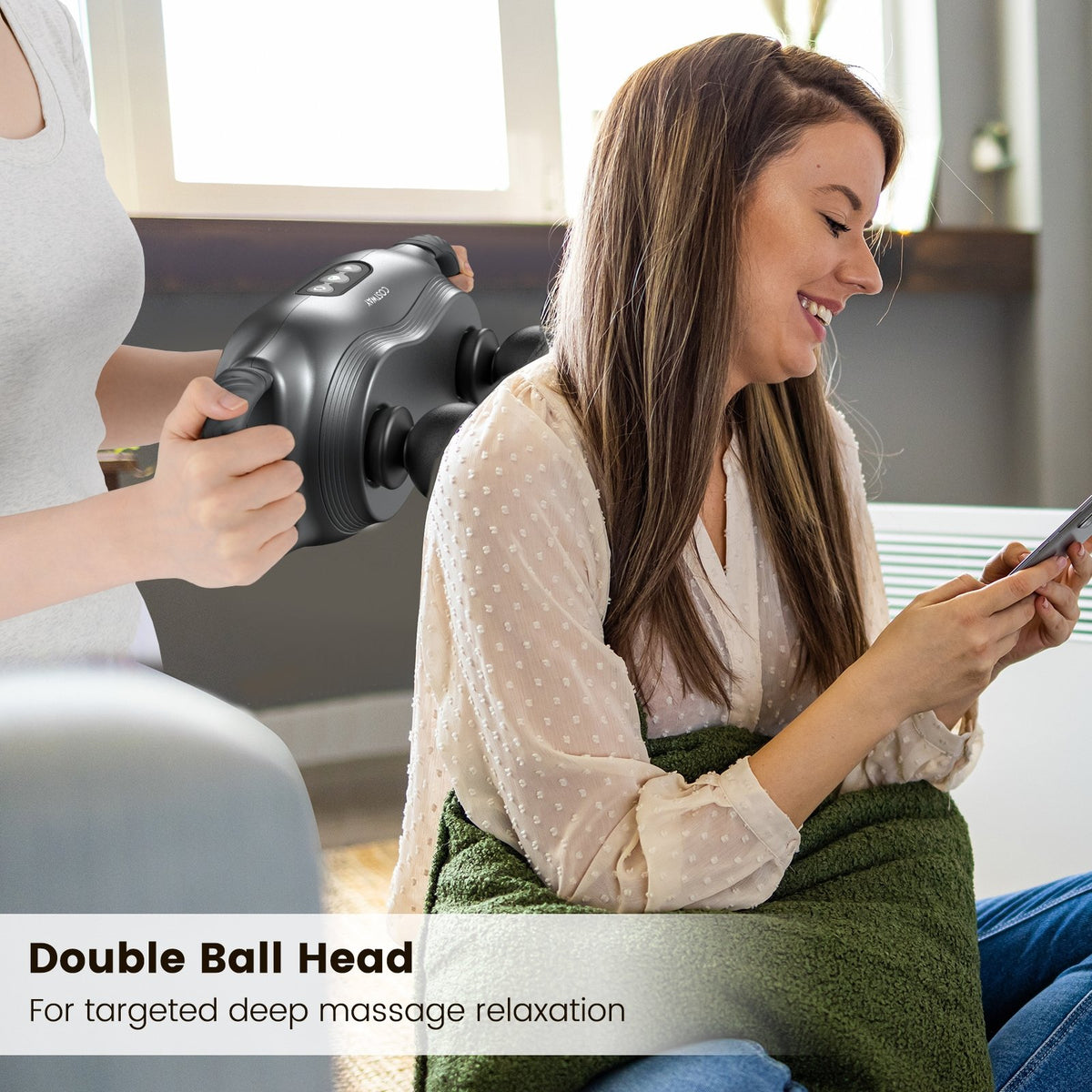 Massage Gun Deep Tissue with 3 Switchable Massage Heads and 3 Modes-Black view 7