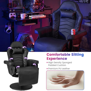 Massage Video Gaming Recliner Chair with Adjustable Height-Black view 7