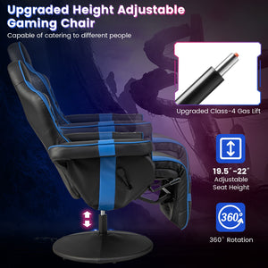 Massage Video Gaming Recliner Chair with Adjustable Height-Blue view 9