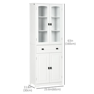 63" 4-Door Kitchen Pantry Cabinet, Freestanding Storage Cabinet Cupboard with Adjustable Shelves, Black – view 9