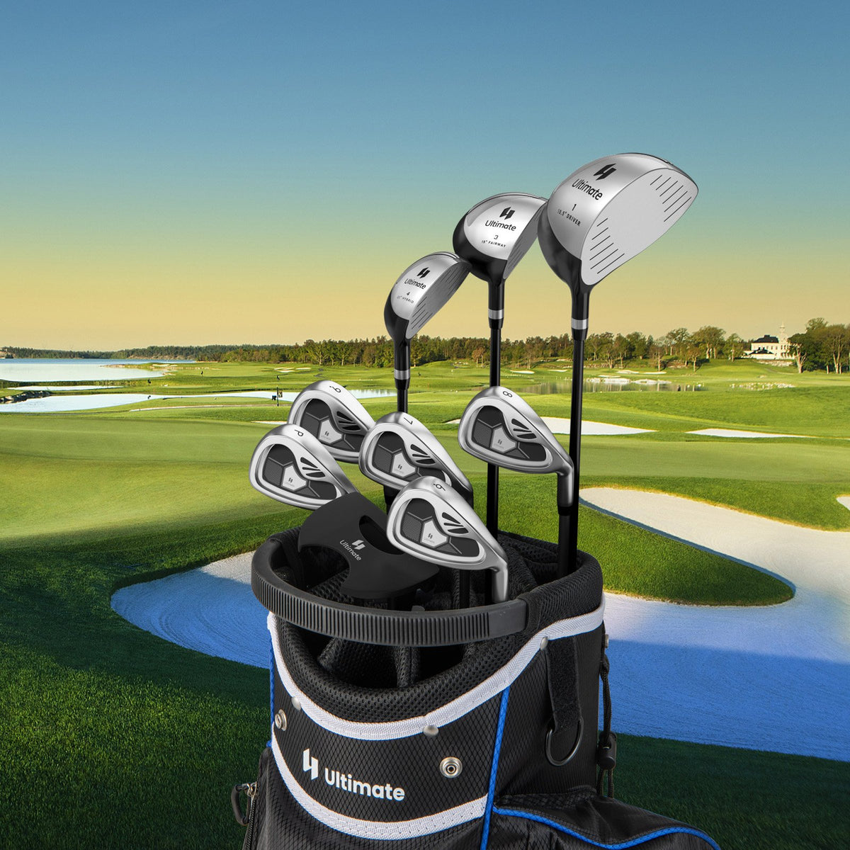 Men's 9 Pieces Complete Golf Club Set-Gray view 3