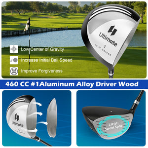 Men's 9 Pieces Complete Golf Club Set-Gray view 6