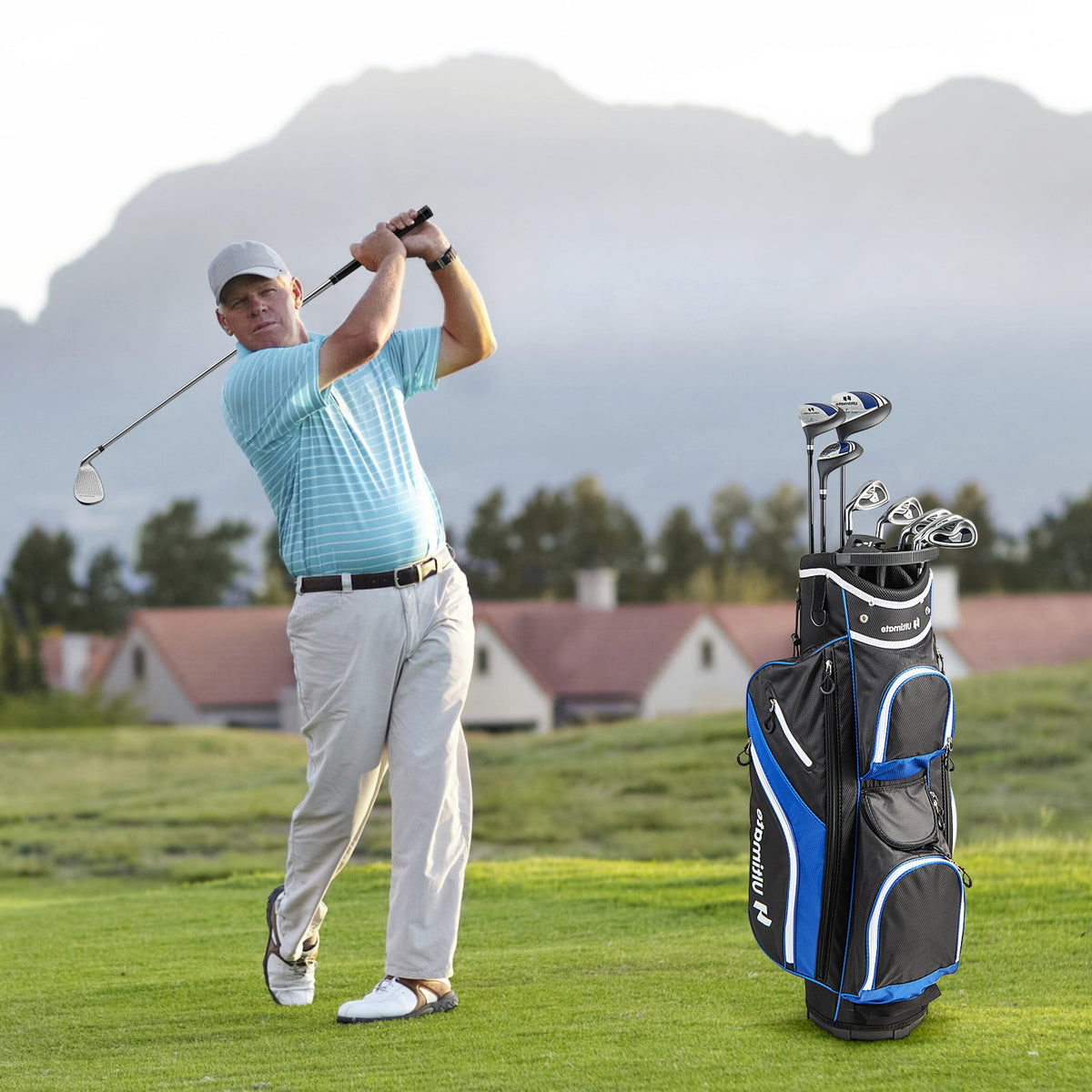 Men's 9 Pieces Complete Golf Club Set-Navy view 2