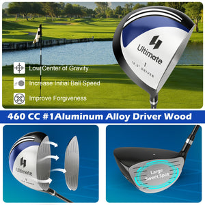 Men's 9 Pieces Complete Golf Club Set-Navy view 6