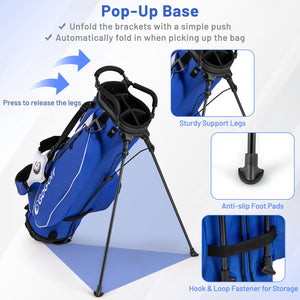 Men's Complete Golf Clubs and Bag Set with Headcovers and Putter-Blue view 8