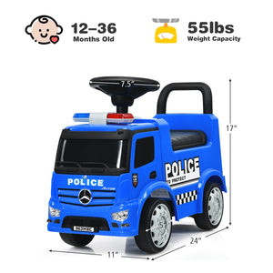 Mercedes Benz Kids Ride On Push Licensed Police Car-Blue view 5