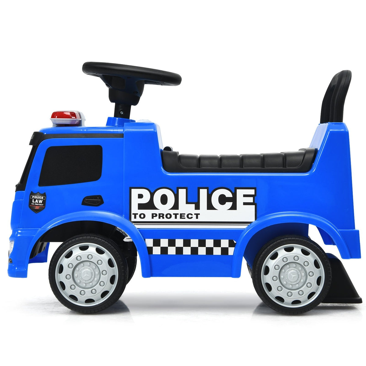 Mercedes Benz Kids Ride On Push Licensed Police Car-Blue view 6