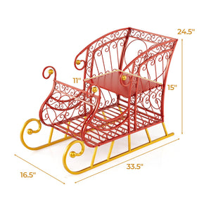 Metal Christmas Santa Sleigh Basket 2-Tier Xmas Santa's Gift Storage Sleigh view 5