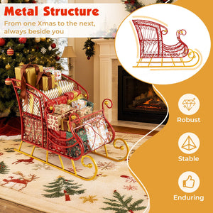 Metal Christmas Santa Sleigh Basket 2-Tier Xmas Santa's Gift Storage Sleigh view 8