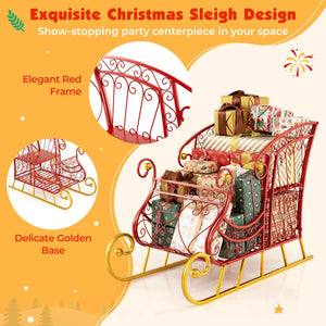 Metal Christmas Santa Sleigh Basket 2-Tier Xmas Santa's Gift Storage Sleigh view 9