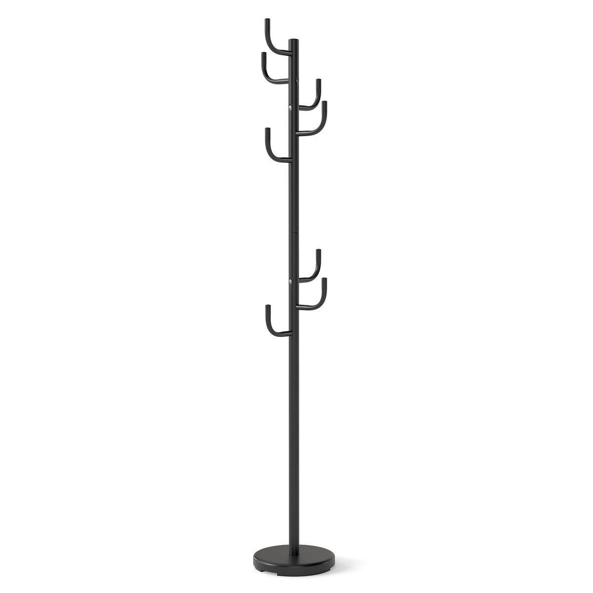 Metal Coat Rack Stand with 8 Sturdy Hooks and Metal Base view 4
