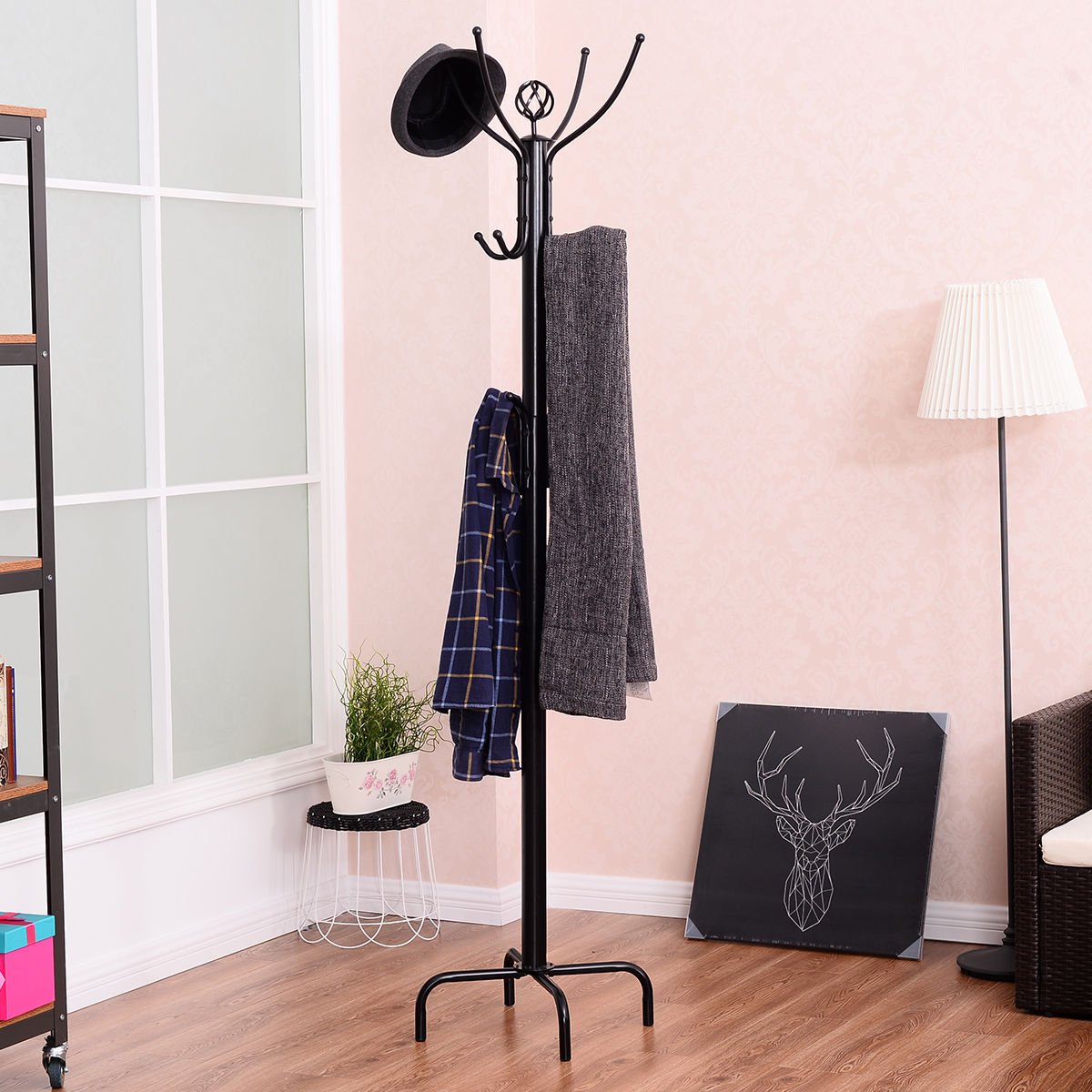 Metal Coat Rack with 12 Hooks view 3