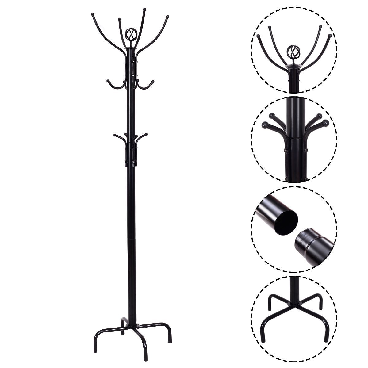 Metal Coat Rack with 12 Hooks view 5