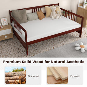 Daybed Frame with Guardrails Full Size-Brown view 5