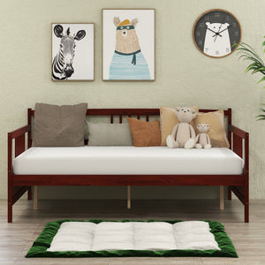Daybed Frame with Guardrails Full Size-Brown view 6