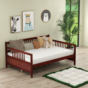Daybed Frame with Guardrails Full Size-Brown view 8