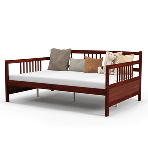 Daybed Frame with Guardrails Full Size-Brown view 9