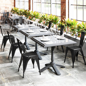 Metal Dining Chairs Set of 4 with Removable Backrest for Dining Room Restaurant Living Room-Black view 3