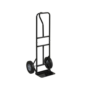 Metal Hand Truck Heavy-Duty 600 LBS Moving Dolly Cart with P-Handle and 10inch Rubber Wheels-Black