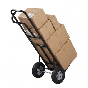 Metal Hand Truck Heavy-Duty 600 LBS Moving Dolly Cart with P-Handle and 10inch Rubber Wheels-Black view 5