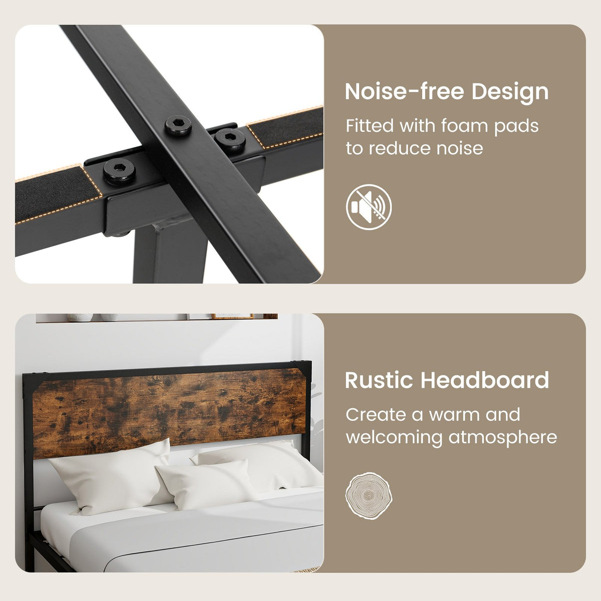 Platform Full/Queen Bed with Rustic Headboard and Footboard-Full Size view 8