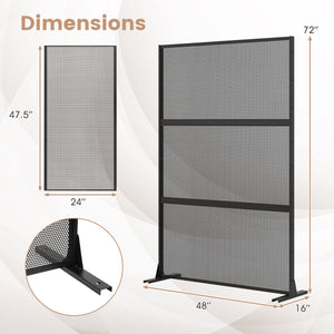 Metal Privacy Screen with Expansion Bolts and Connection Screws-Black view 5