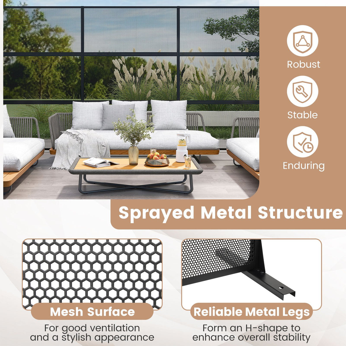 Metal Privacy Screen with Expansion Bolts and Connection Screws-Black view 6