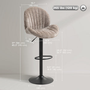 Bar Stools Set of 2, Swivel Barstools with Back, Adjustable Height and Footrest for Kitchen Island – view 9