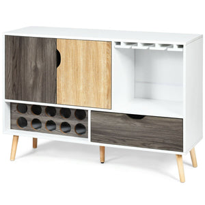 Mid-Century Buffet Sideboard Wooden Storage Cabinet view 5