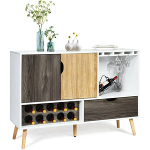 Mid-Century Buffet Sideboard Wooden Storage Cabinet view 6