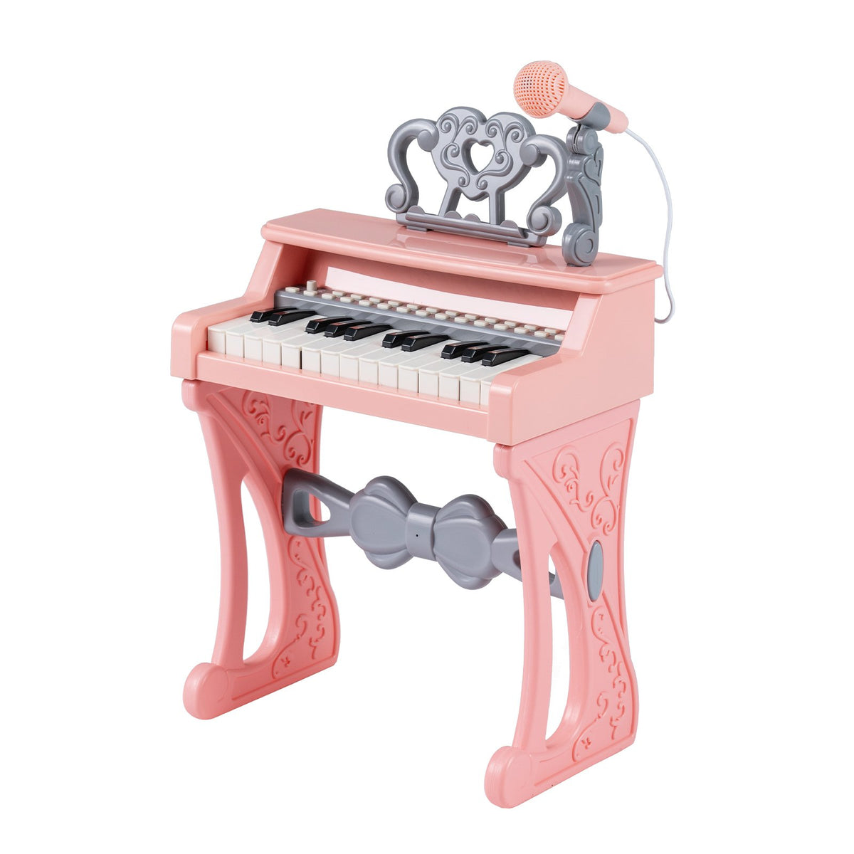 Mini Keyboard Piano for Kids 25 Keys Electric Piano with Stool for Toddlers 3+ Years Old-Pink view 4
