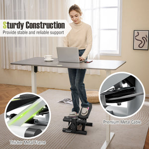 Mini Stepper with Resistance Bands and Adjustable Height for Exercise at Home-White view 7
