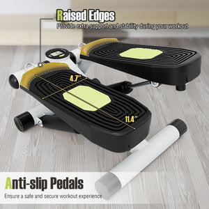 Mini Stepper with Resistance Bands and Adjustable Height for Exercise at Home-White view 9