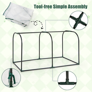 Mini Tunnel Greenhouse with Roll-up Zipper Door-White view 6