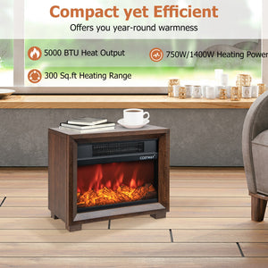 Mini Wooden Space Tabletop Fireplace with Realistic Flame Effect view 6