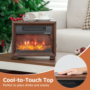 Mini Wooden Space Tabletop Fireplace with Realistic Flame Effect view 8