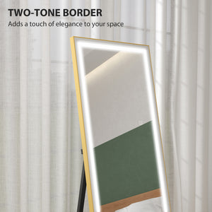 LED Mirror with Dimmable and 3 Colour Lights, 64" x 21" Rectangular Floor Mirror for Bedroom Living Room – view 6