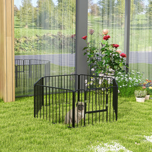 Dog Fence Outdoor 6 Panels 24" Height Indoor Steel Pet Exercise Pen DIY Design for Small Dogs